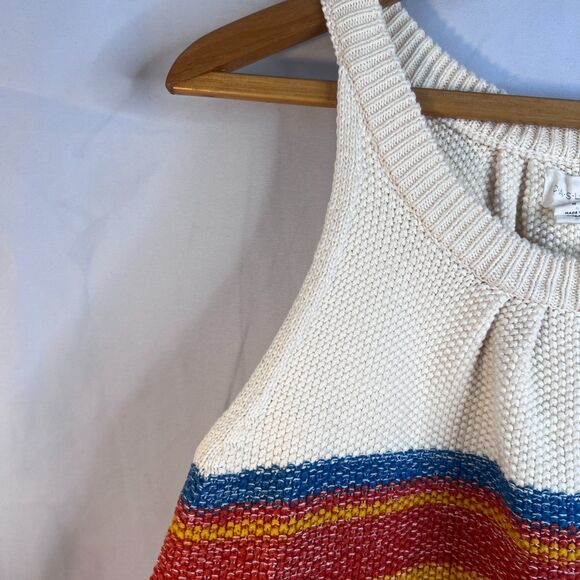Caslon Retro 80s 90s Knit Colorful Striped Sleeveless Sweater Tank Size MD - Picture 4 of 9